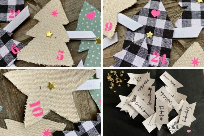 Adventskalender mit kleinen Botschaften und Gutscheinen