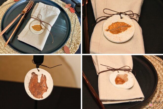 herbstliche Serviettendekoration aus Fimo