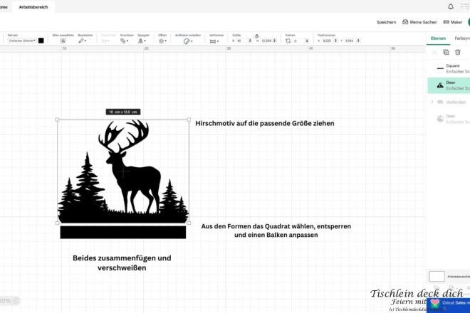 Screenshot vom Design Space von Cricut