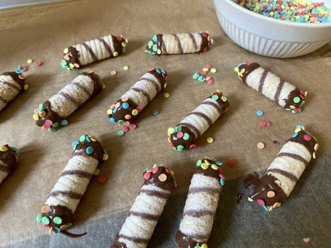 DIY Waffelröllchen als Glückskekse