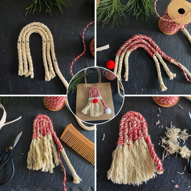 Anleitung für Weihnachtsmann DIY mit Kordel