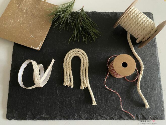 Material für Weihnachtsmann aus Kordel basteln
