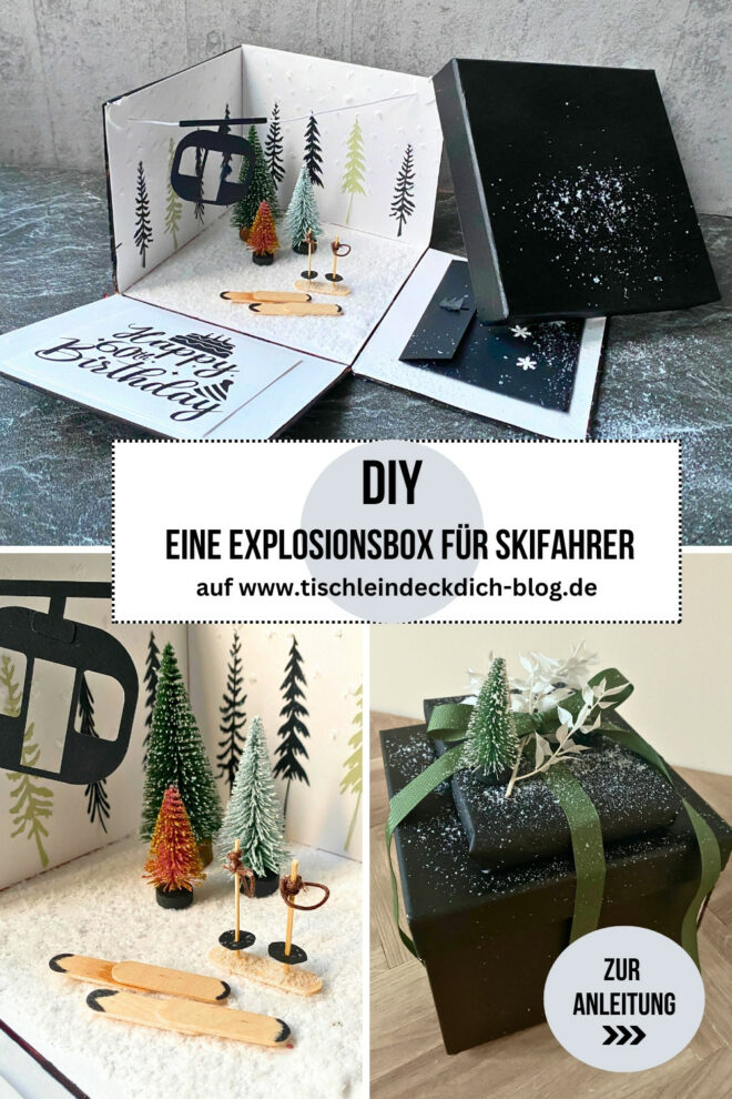 Pinterest Pin für Explosionsbox für Skifahrer