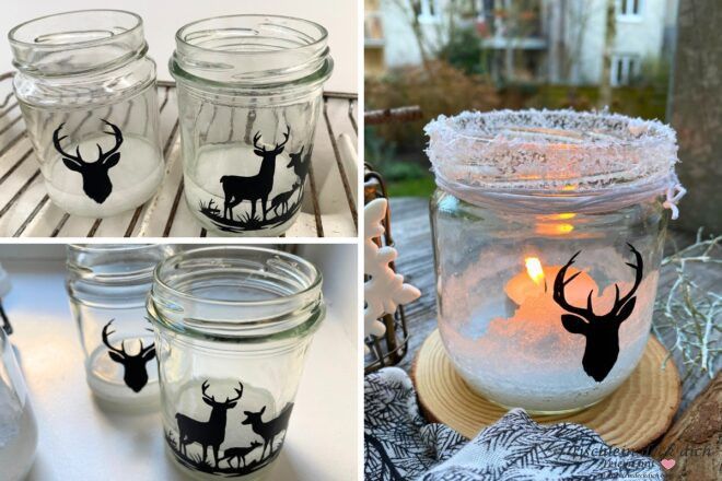 selbst gemachte Eiskristall Teelichter