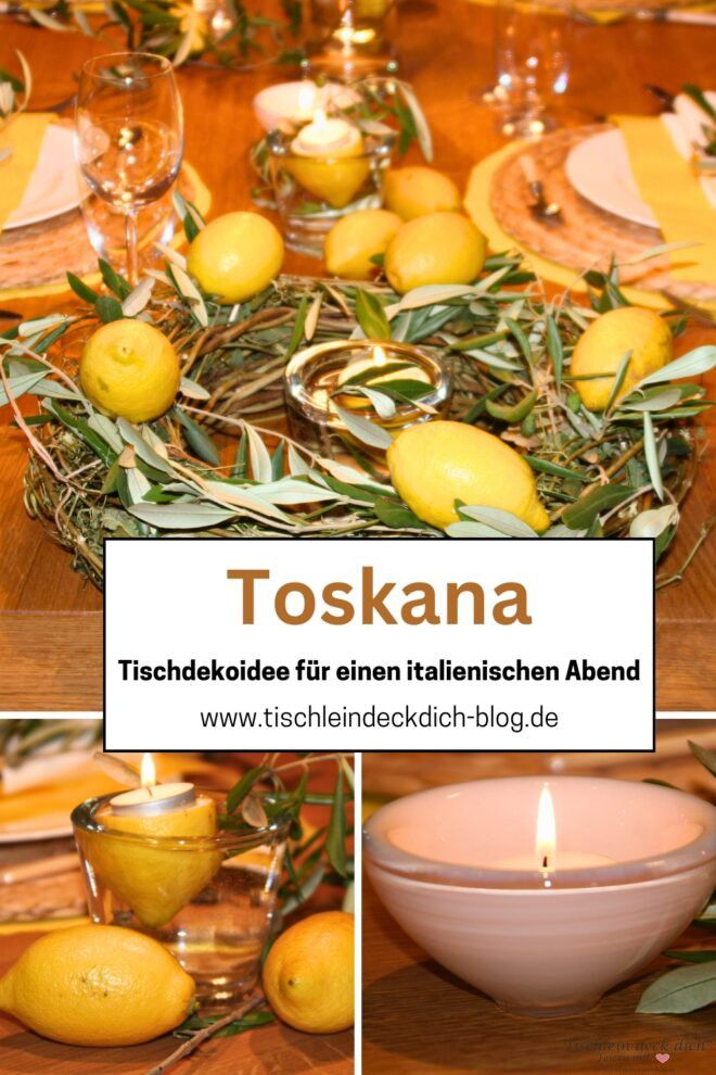 Pinterest Pin italienische Tischdekoration