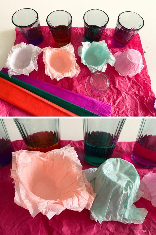 Anleitung für das frühlingshafte DIY mit Butterbrottpapier