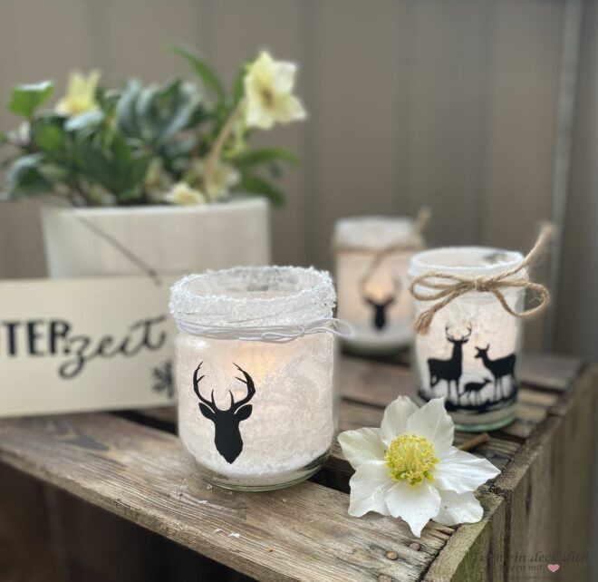 winterliches DIY mit selbst gemachten Salzkristall Teelichtern