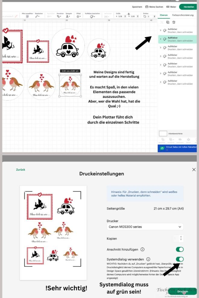 Anleitung zum Sticker/Aufkleber plotten mit dem Cricut Maker