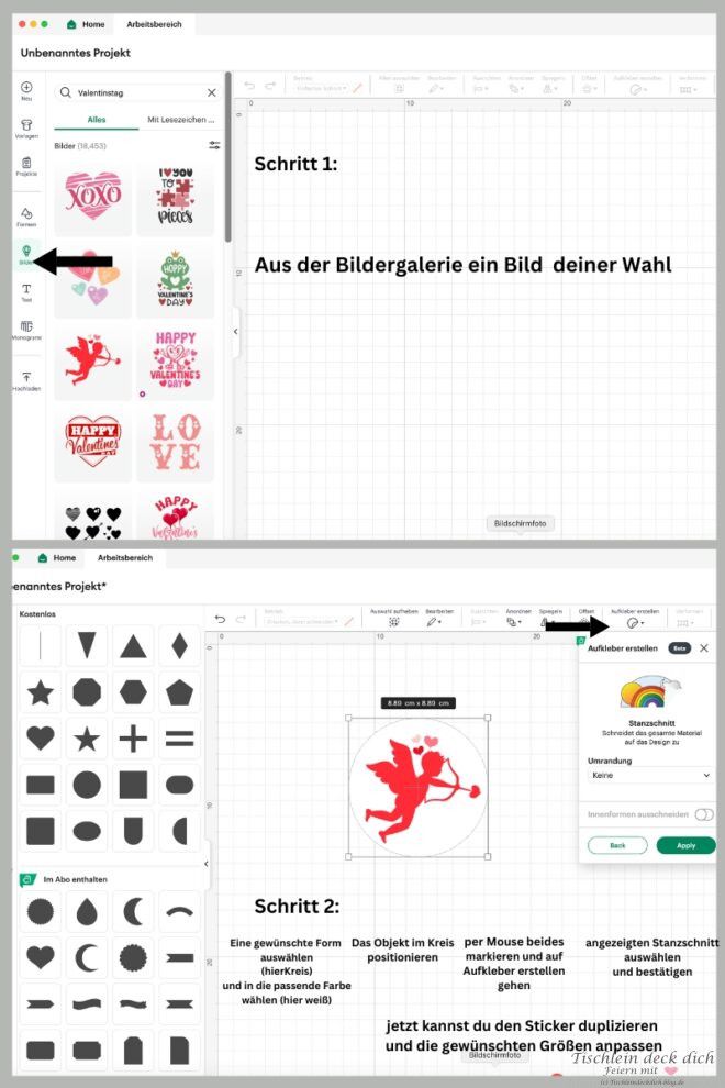 Anleitung zum Sticker/Aufkleber plotten mit dem Cricut Maker