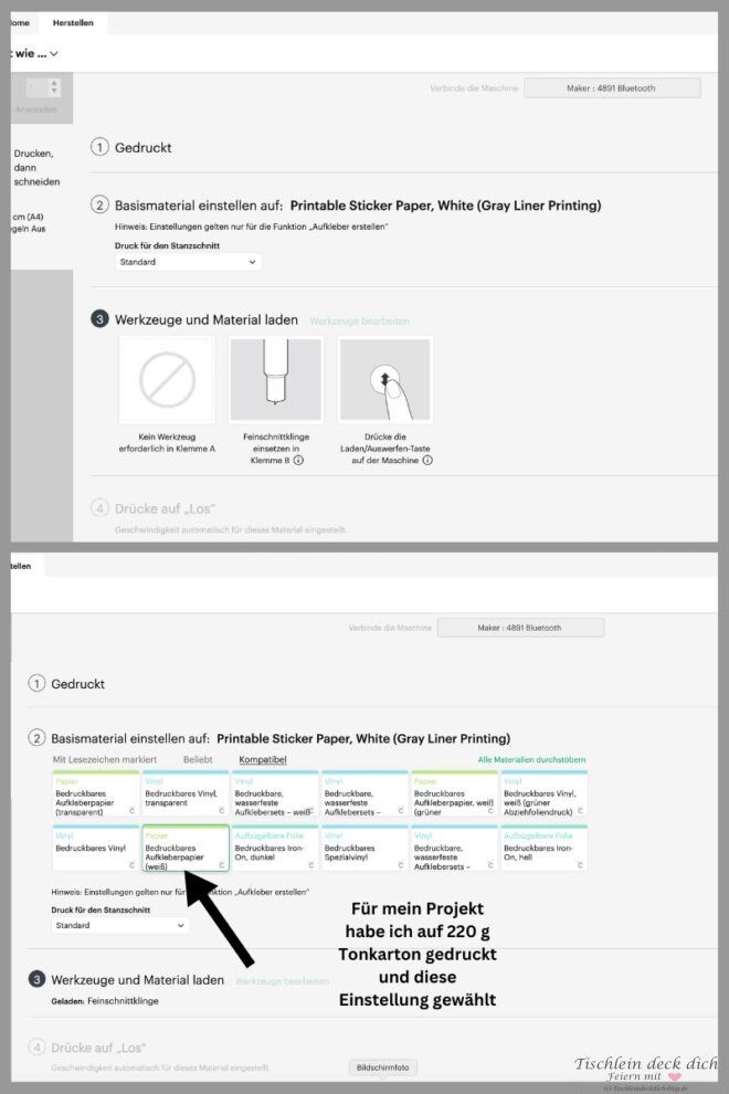 Anleitung zum Sticker/Aufkleber plotten mit dem Cricut Maker