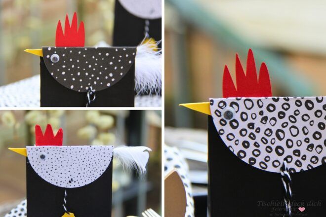 verrückte Hühner basteln für Ostern