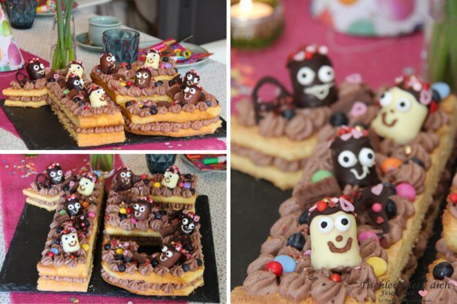 Zahlentorte backen mit Mini-Schaumküssen