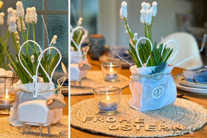 Ostertafel gestalten in blau