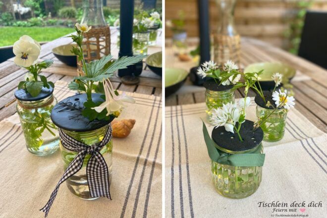 Blumenretter Gläser grün/schwarz