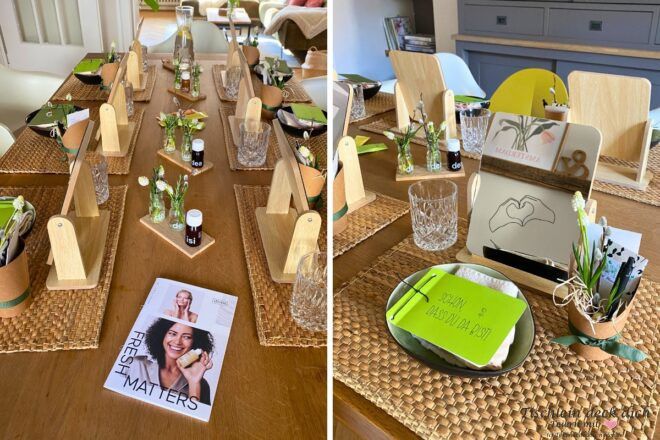 Tischdeko für einen entspannten Freundinnenabend mit Naturkosmetik
