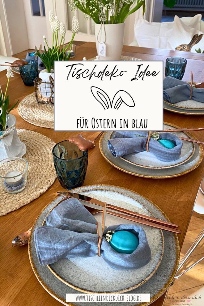 Oster Tischdekoration blau für Pinterest
