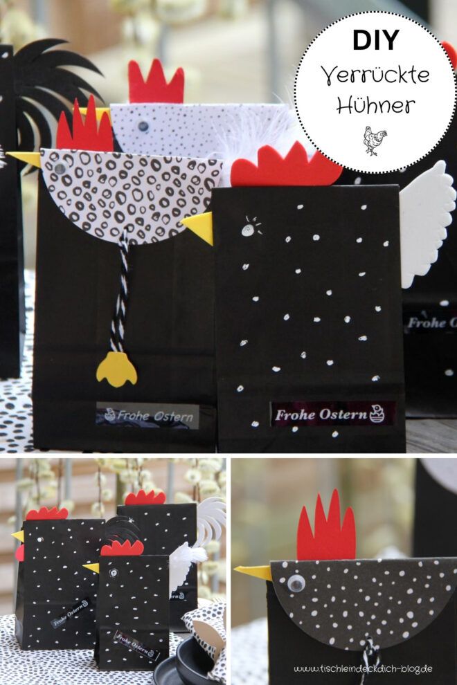 Pinterest Pin Ostertüten DIY Hahn und Huhn