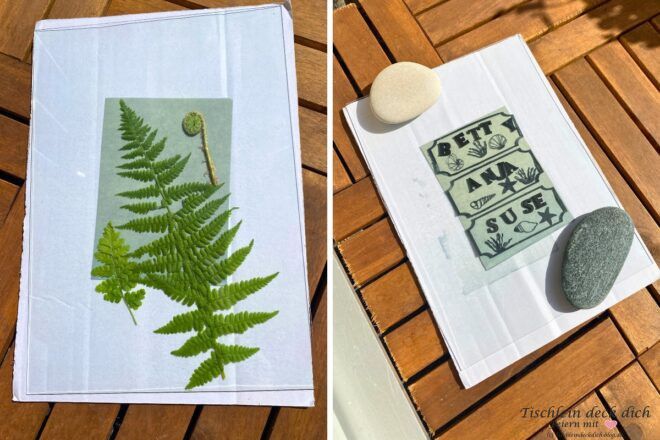 Anleitung für Bastelarbeit mit Sonnendruckpapier