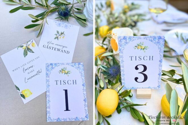 Hochzeitsdekoration im mediterranem Stil