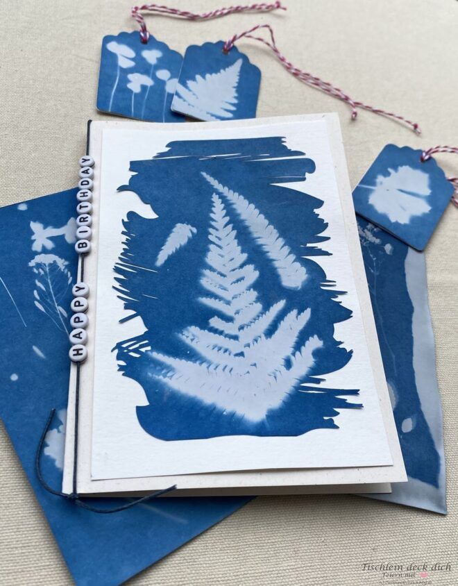 Grußkarte Happy Birthday mit Sonnendruckpapier