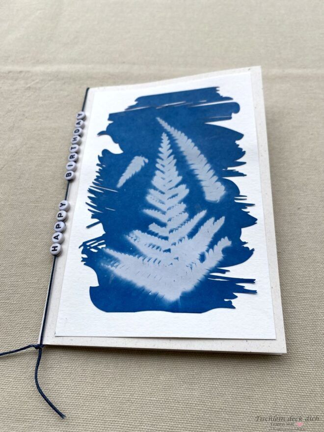 kreative Sonnendruckidee mit Farn