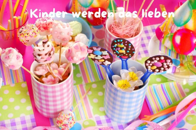 Kindersnacks auf der Gartenhochzeit