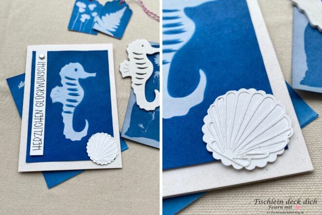 maritime Glückwunschkarte aus Solarpapier