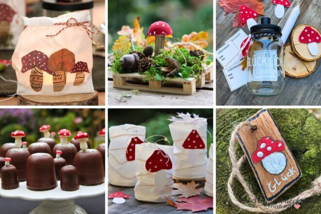 Herbstliche Bastelideen mit Fliegenpilzen