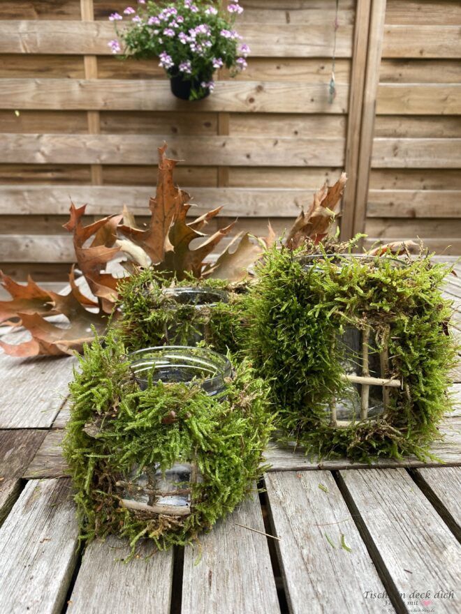 Wichtelhäuser basteln mit Moos