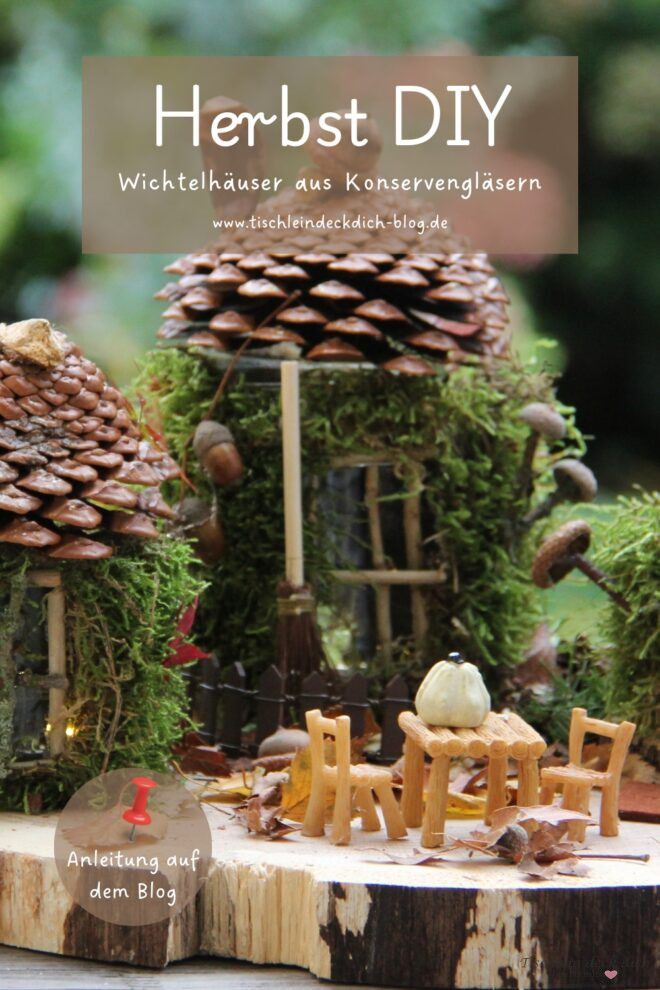 Pinterest Pin für Wichtelhäuser basteln