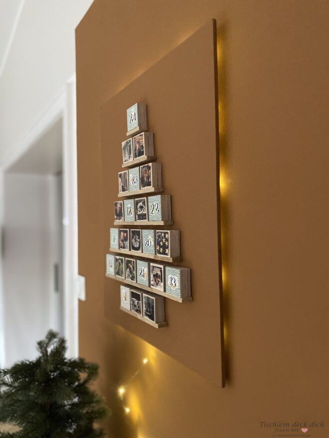 MIXBLOX Holz mit deinem Foto für Adventskalender mit Klötzchen in Form eines Tannenbaums