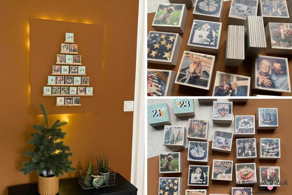 Fotoblöcke aus Holz für Adventskalender
