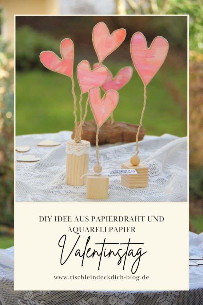 Pinterest Pin für Herzen aus Draht zum Valentinstag