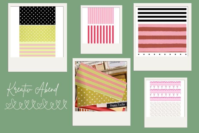 Streifen und Pünktchen als Hintergründe für Klappkarten gestalten