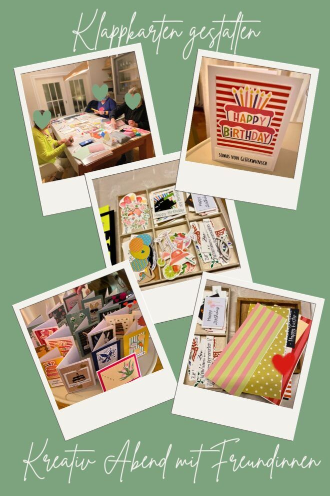 Pinterest Pin für einen kreativen Bastelabend mit Freundinnen, Klappkarten DIY