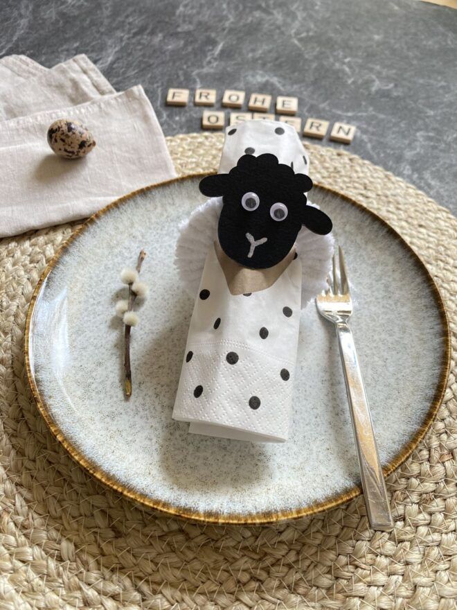 Oster DIY Serviettenring mit Schäfchen Kopf