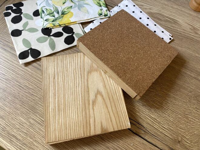 Unterseite Tablett DIY mit Kork und Funierholz