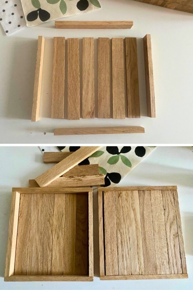 Tablett DIY mit Klötzchen Anleitung