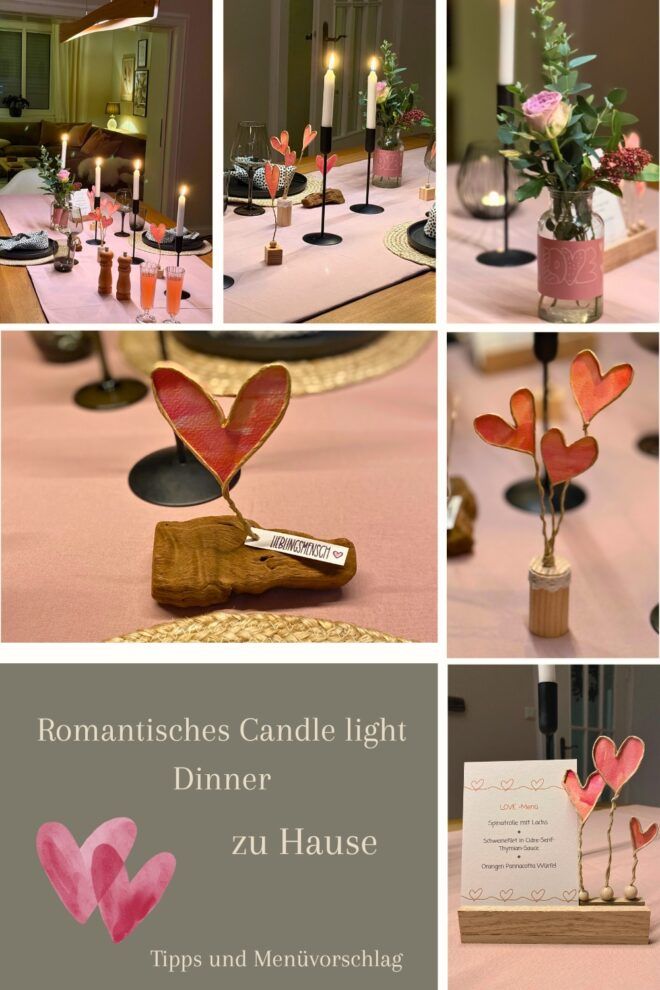 Pinterest Pin für das Candle light Dinner zu Hause