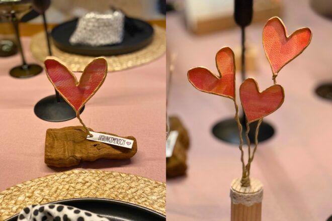 Papierdraht DIY Herzen auf Treibholz