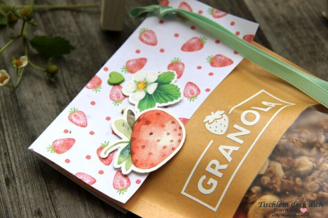 DIY Erdbeeren Gastgeschenk Granola
