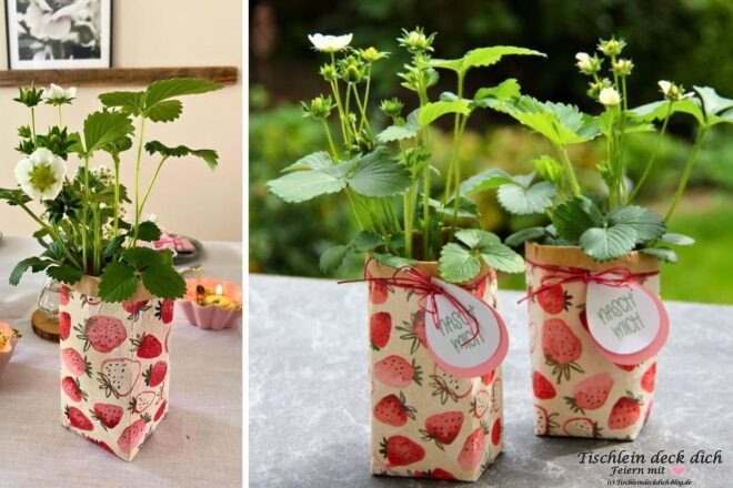 Milchtüten DIY mit Erdbeerservietten