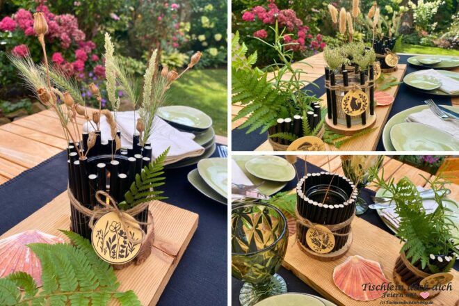 DIY mit schwarzen Trinkhalmen