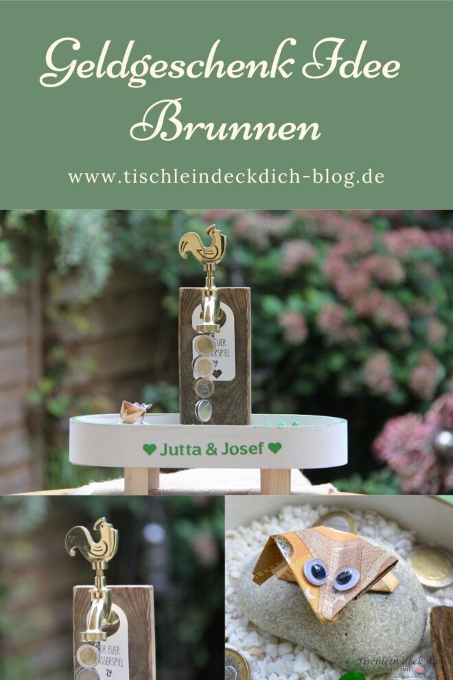 Pinterest Pin für Geldgeschenkidee Brunnen