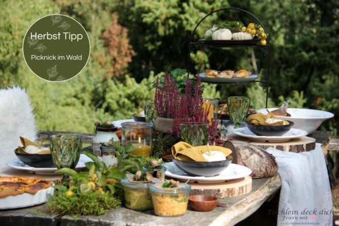 herbstliches Picknick im Wald